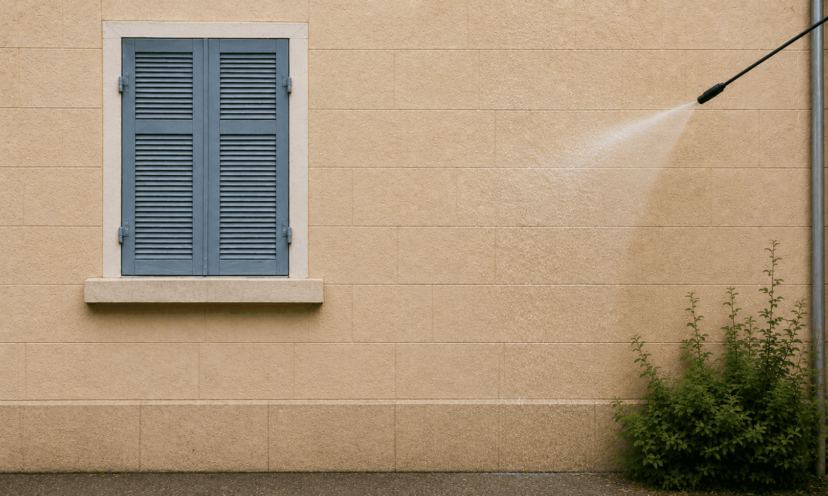 Application de l’hydrofuge sur la façade