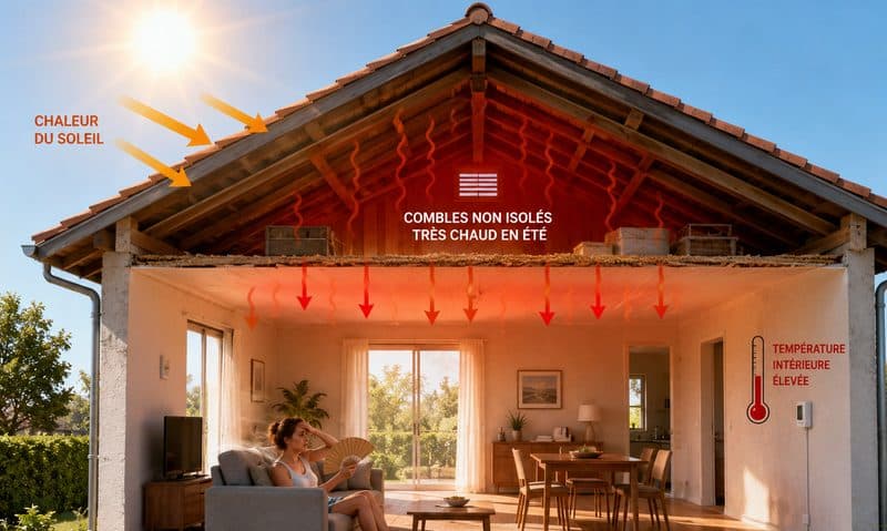 Combles surchauffés en été