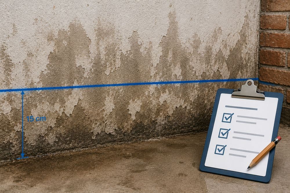 Diagnostic d’humidité au pied d’un mur