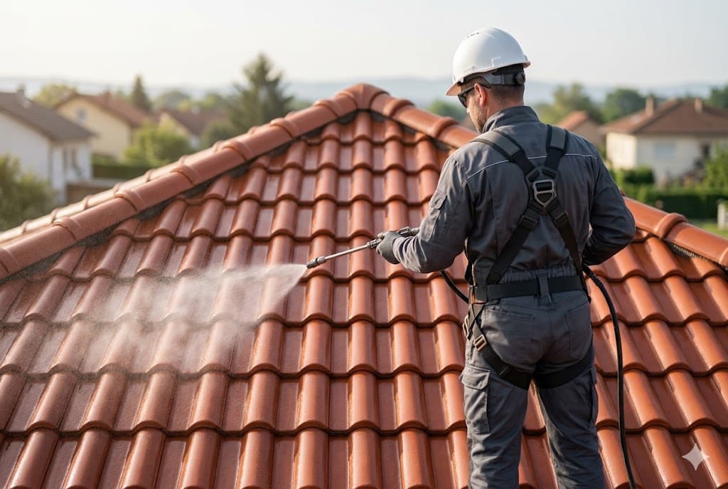 Rénovation et hydrofuge d’une toiture vieillissante — après