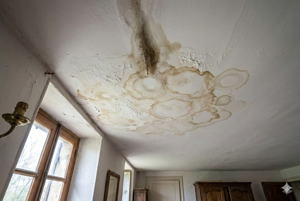 Infiltration d'eau sous toiture