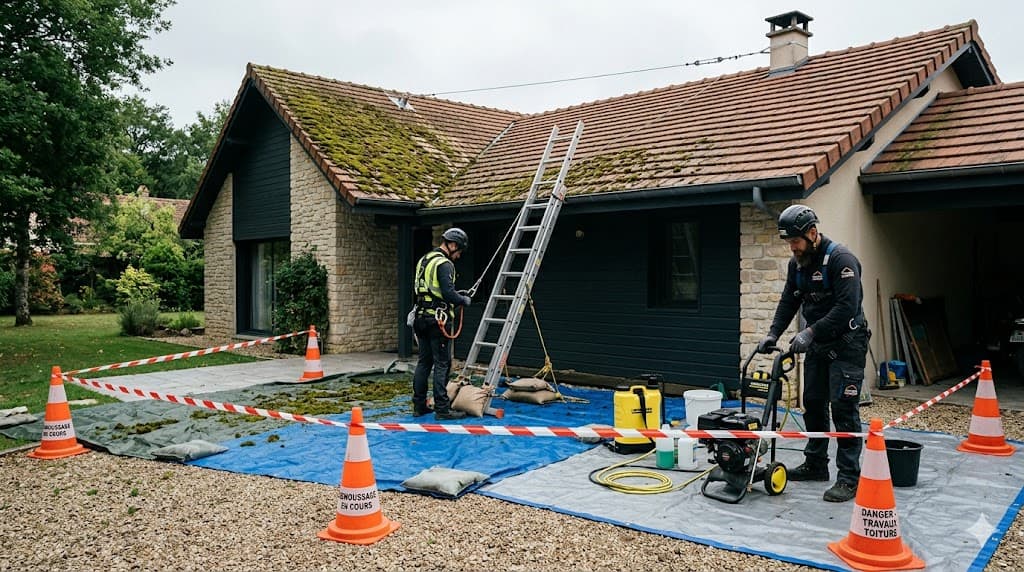 Préparation et sécurisation du chantier de nettoyage