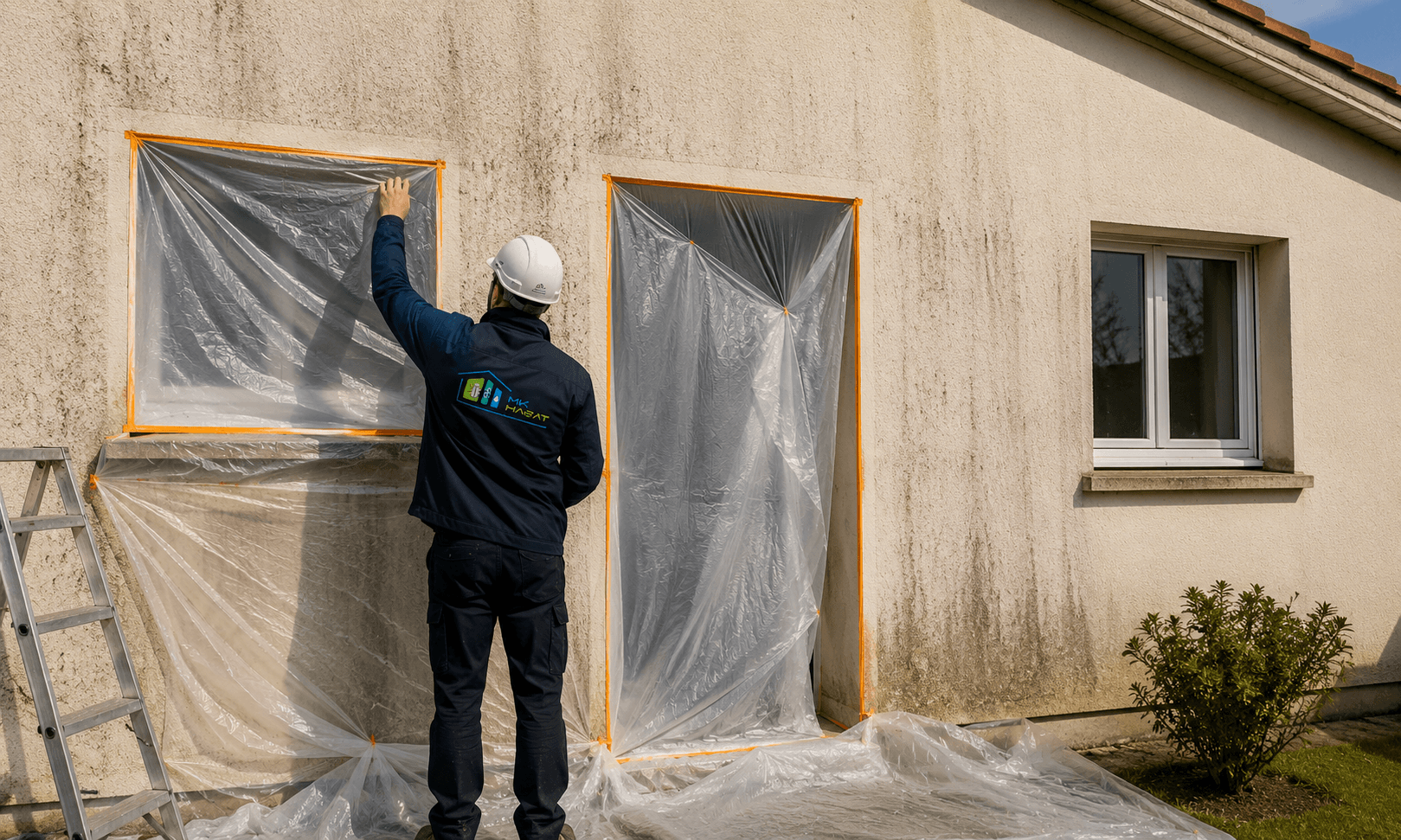 Protection des menuiseries et des abords avant nettoyage