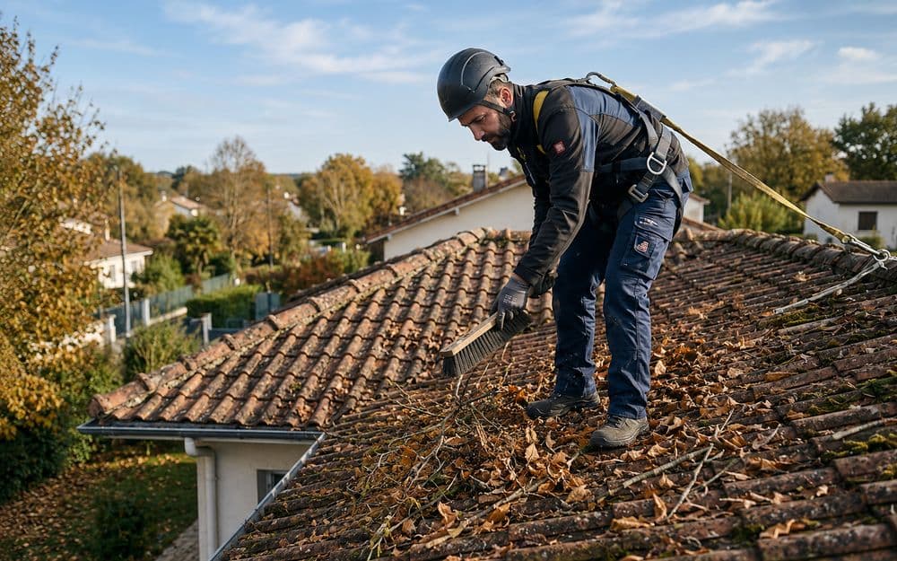 Retrait des déchets et nettoyage des gouttières