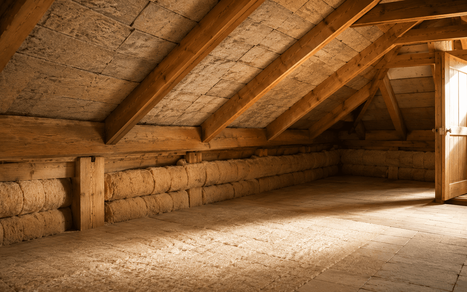Isolation des rampants sous la pente du toit