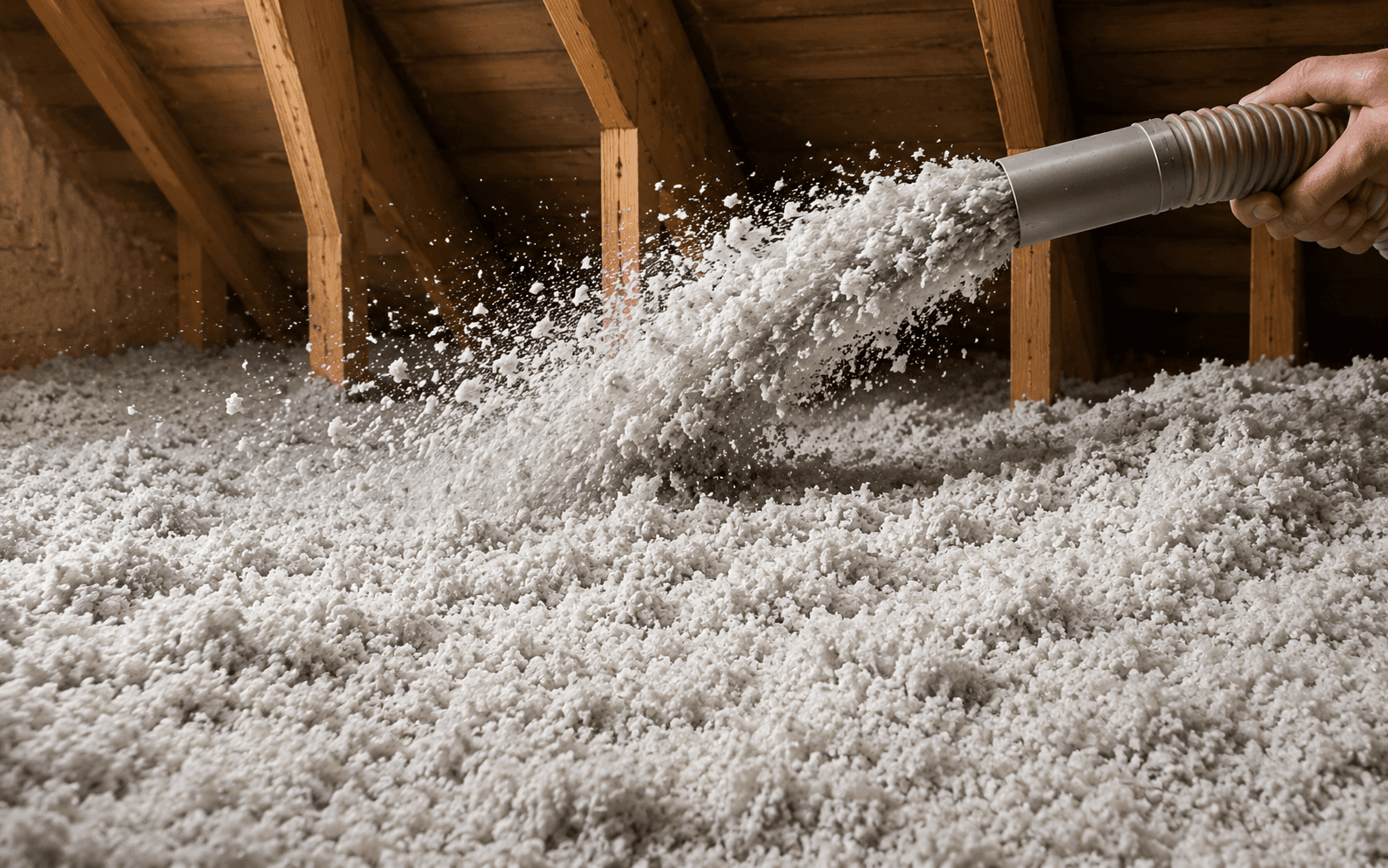 Isolation des combles par soufflage de flocons isolants